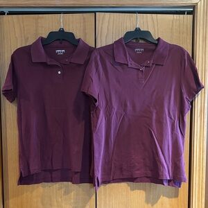 Lands End, women’s maroon polo uniform shirts, M